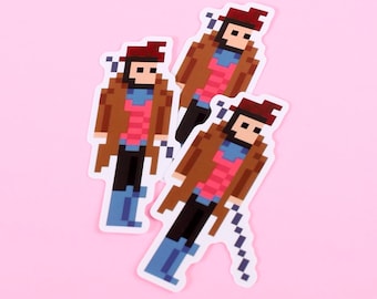 Pegatina de arte pixelado de Gambit de X-Men