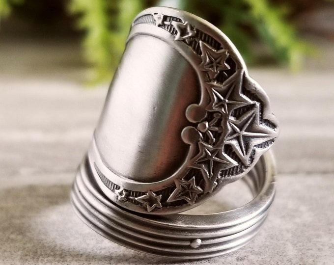 Ivy Vine & Leaf Sterling Ring, Unique Botanical Ivy Ring, Vintage Hedera Ring, Vintage Spoon Jewelry, Nature Inspired Leaf Spoon Ring, 1757