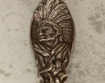 Antique Sterling Silver Spoon, Rare Souvenir Spoon, Vintage Solid .925 Sterling Silver Spoon, Native American Spoon, Niagara Spoon, 2419