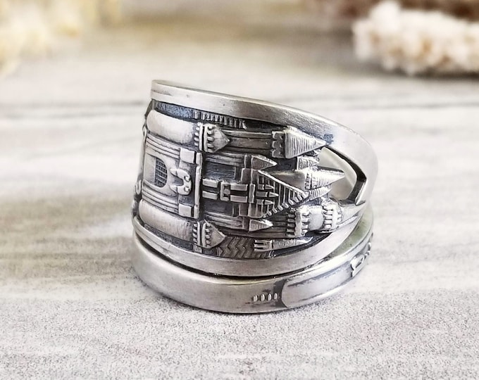 Disneyland Spoon Ring, Sterling Disney Spoon Ring, Vintage Disney Ring, Rare Spoon Ring, Sterling Silver Spoon Ring, Souvenir Ring, 779