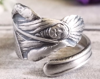 Native American Ring, Sterling Spoon Ring, Native American Ring, Spoon Ring, Spoon Jewelry, Sterling Silver Spoon Ring, Souvenir Ring, 787