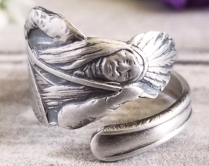 Native American Ring, Sterling Spoon Ring, Native American Ring, Spoon Ring, Spoon Jewelry, Sterling Silver Spoon Ring, Souvenir Ring, 787