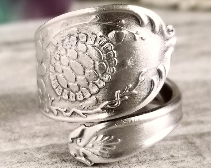 Turtle Wrap Ring, Sterling Silver Turtle Ring, Turtle Jewelry, Maryland Turtle Spoon Ring, Silver Tortoise Ring, Vintage Reptile Ring, 661B