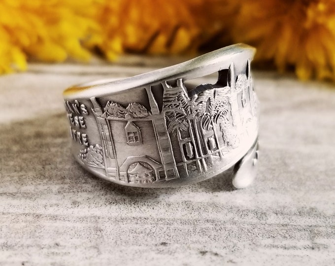 Sterling Hollywood Ring, Sterling Spoon Ring, Adjustable Vintage Ring, Unique Sterling Ring, Adjustable Vintage Ring, Sterling Gift,  1620