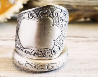 Sterling Silver Boho Spoon Ring, Victorian Sterling Spoon Ring, Rococo Vintage Spoon Ring, Sterling Spoon Ring, Antique Spoon Jewelry, 1003