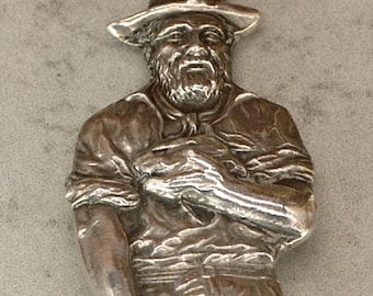 1889 Spalding Hotel Spoon, Historic Miner Prospector Collectible Spoon, Sterling Silver Souvenir Spoon, 925 Sterling Antique Spoon, 2413