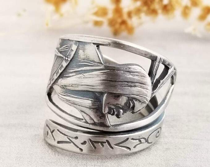 Native American Ring, Mammoth Cave Kentucky Ring, Handmade Native American Ring, Unique Jewelry, Sterling Silver Ring, Souvenir Ring, 904
