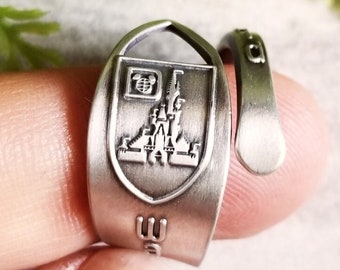 Disney Spoon Ring, Sterling Disneyworld Spoon Ring, Vintage Disney Ring, Antique Disney Ring, Disneyworld Ring Retro Disney Jewelry 1633