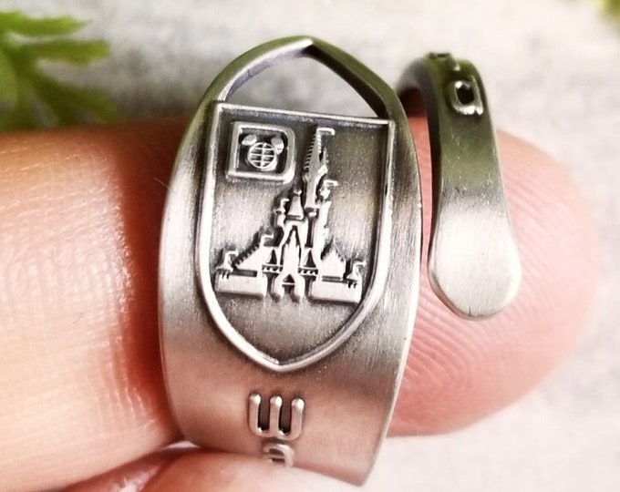 Silver Disney Ring, Sterling Disneyworld Ring, Vintage Disney Ring, Antique Disney Ring, Disneyworld Ring, Retro Disney Spoon Jewelry, 1633