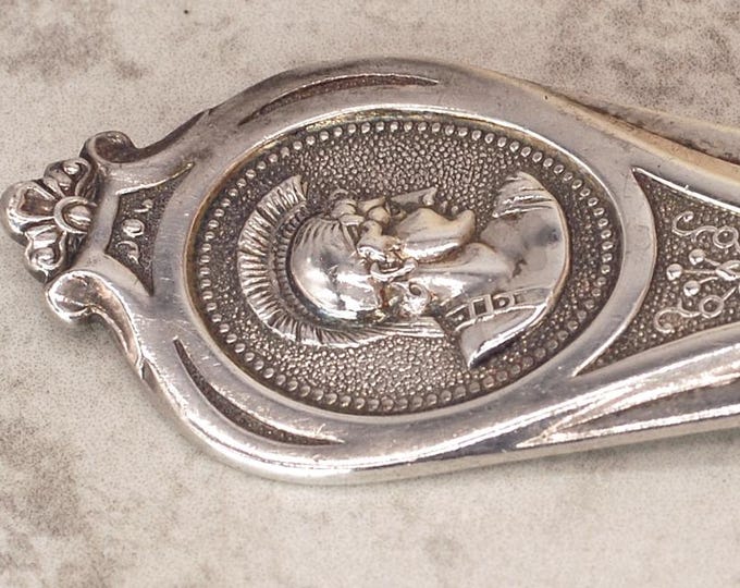 Antique Sterling Silver British Spoon, Large .925 Sterling Souvenir Spoon, Heavy British Spartan Antique Sterling Silver Collectable Spoon