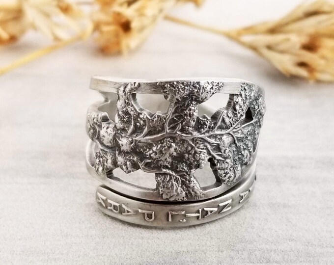 Unique Sequoia Tree Ring, Sequoia National Park Souvenir Ring, Vintage Sterling Spoon Ring, Vintage Tree Ring, Sterling Sequoia Ring, 605