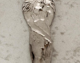 Sterling Silver Native American Spoon, Los Angeles Collectible Souvenir Spoon, 925 Sterling Silver Indigenous History Spoon,2489