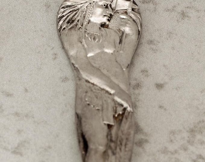 Sterling Silver Native American Spoon, Los Angeles Collectible Souvenir Spoon, 925 Sterling Silver Indigenous History Spoon,2489