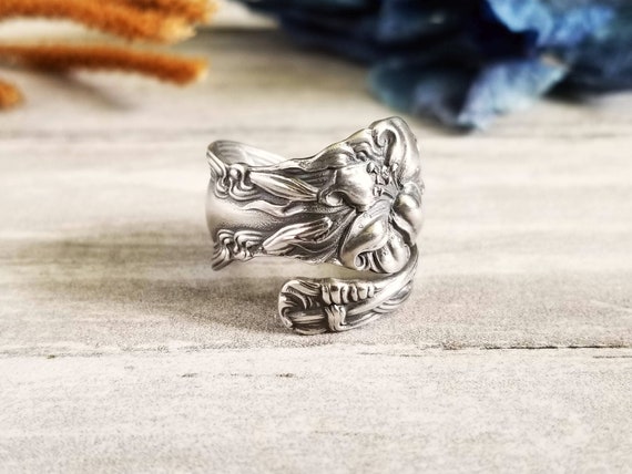 Silver Tiger Lily Ring, Sterling Silver Lily Ring, Stargazer Lily
