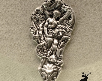 Sterling Silver Angel Necklace, Guardian Angel Necklace, Silver Art Nouveau Pendant, Angelic Pendant, Art Nouveau Necklace, ANGEL-P