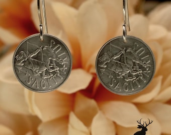 Sterling Silver Sagittarius Dangle Earrings, Archer Zodiac Earrings, Art Nouveau Astrology Dangle Earrings, Fire Sign, Sagittarius-E9
