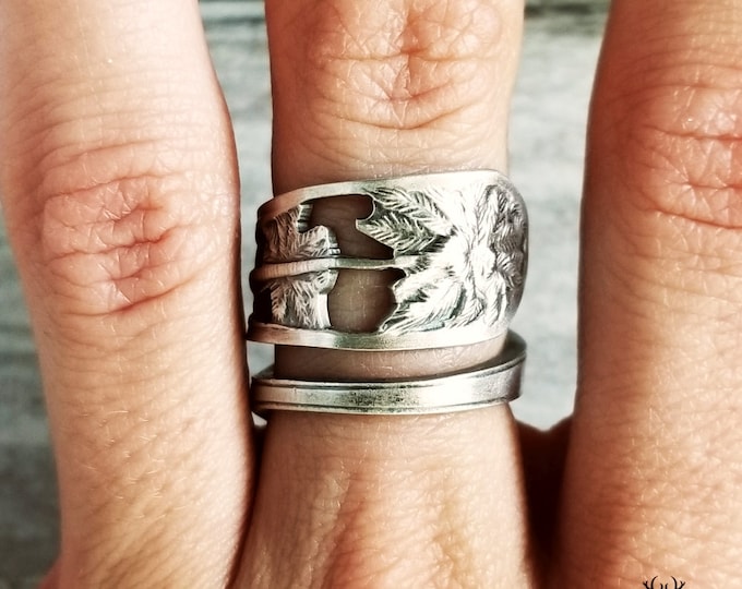 Sterling Palm Tree Ring, Coconut Tree Ring, Beach Souvenir Ring, Florida Ring, Sterling Ring, Vintage Ring, Sterling Souvenir Ring, 800