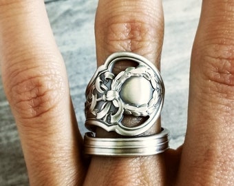 Anello vintage in argento sterling con luna e stella - Misura 12,25 - Italia Anello vintage in argento sterling con luna e stella - Misura 12,25 - Italia
