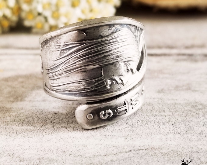 Indigenous Wrap Ring, .925 Sterling Silver Native American Ring, Unique Spoon Jewelry, Sterling Silver Spoon Ring, Souvenir Ring, 1076