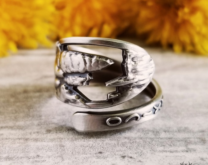 Carlsbad Caverns Spoon Ring, Adjustable Ring, Cave Spoon Ring, Sterling Spoon Ring, New Mexico Jewelry, Sterling Silver Spoon Ring, 1899