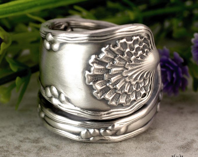 Rare Antique Tiffany & Co. Silver Lace Ring, Sterling Ruffle Wrap Ring, Tiffany's Spoon Ring, Vintage Sterling Silver Boho Spoon Ring, 2239