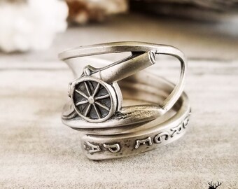 Valley Forge Ring, Canon Sterling Ring, Historical Ring Ring, Pennsylvania Ring, Sterling Spoon Ring, Vintage Sterling Souvenir Ring 1071