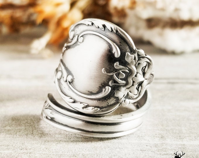 Vintage Spoon Ring, Victorian Sterling Spoon Ring, Sterling Spoon Ring, Antique Spoon Jewelry, Sterling Silver Spoon Ring, Boho Ring, 982