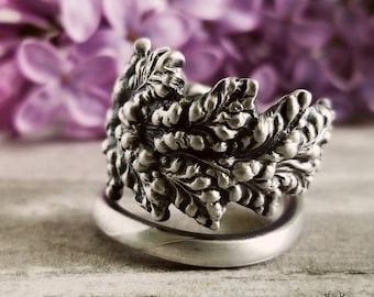 Goldenrod Floral Wrap Ring, Art Nouveau Sterling Silver Botanical Ring, Vintage  Goldenrod Ring, Antique Silver Flower Spoon Ring, 1516B