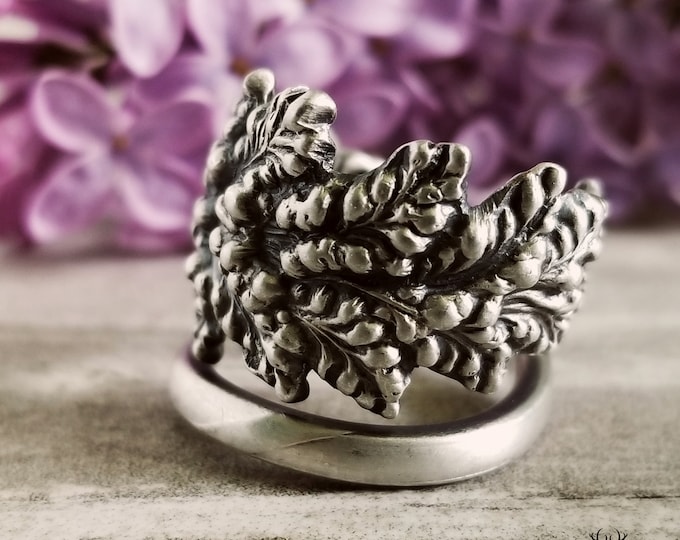Goldenrod Floral Wrap Ring, Art Nouveau Sterling Silver Botanical Ring, Vintage  Goldenrod Ring, Antique Silver Flower Spoon Ring, 1516B