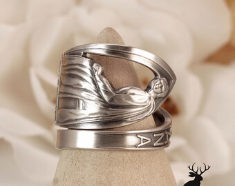 Bague d'ormeau mexicaine vintage Argent Sterling Taille 6