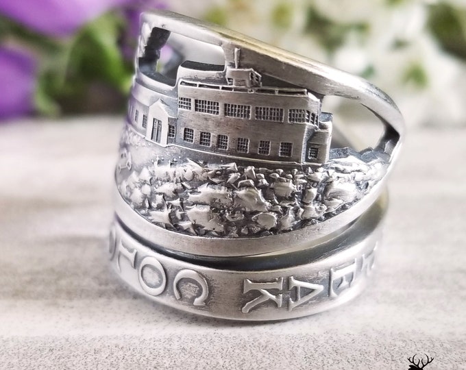 Pikes Peak Mountain Ring, Colorado Spoon Ring, Sterling Colorado Sptings Spoon Ring, Spoon Jewelry, Sterling Silver Souvenir Spoon Ring 1247