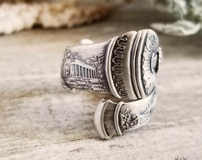 Sterling 1861 Cannon Ring, Historical Artillery Ring, Sterling Bombard Ring, Vintage Sterling Silver Adjustable Military Souvenir Ring, 2146