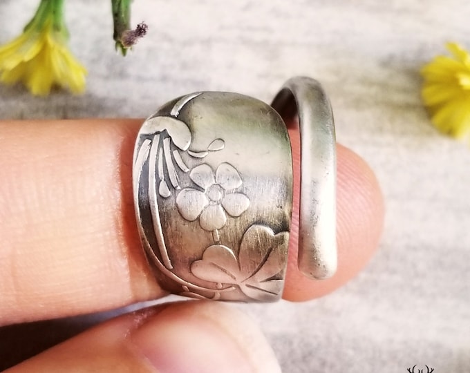 Sterling Clover Ring, Silver Clover Ring, Shamrock Ring, Vintage Celtic Ring, Celtic Clover Ring, Irish Clover Ring, Sterling Clover, 1304