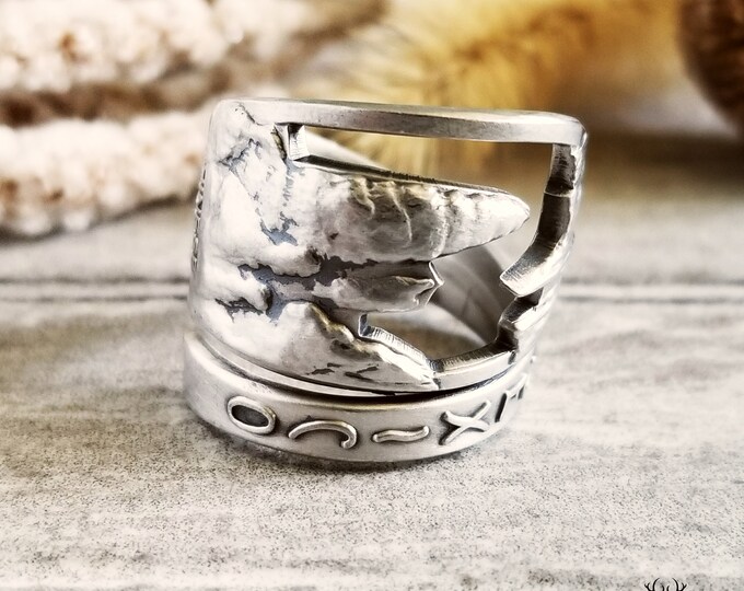 Handmade Carlsbad Caverns Ring, Unique Adjustable Ring, Cave Spoon Ring, Sterling Ring, New Mexico Jewelry, Sterling Silver Ring, 1899B