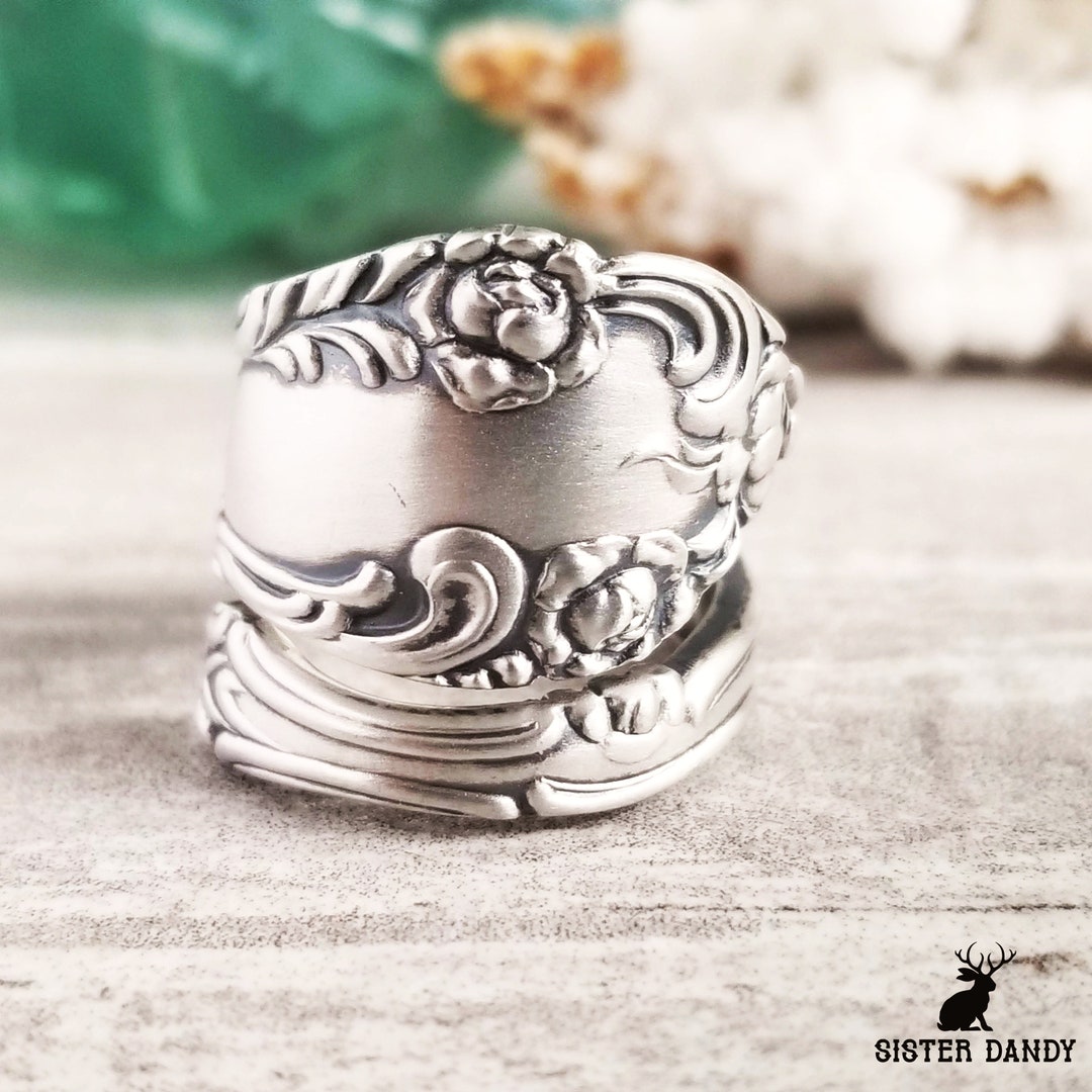 Sterling Silver Victorian Spoon Ring, Antique Spoon Jewelry