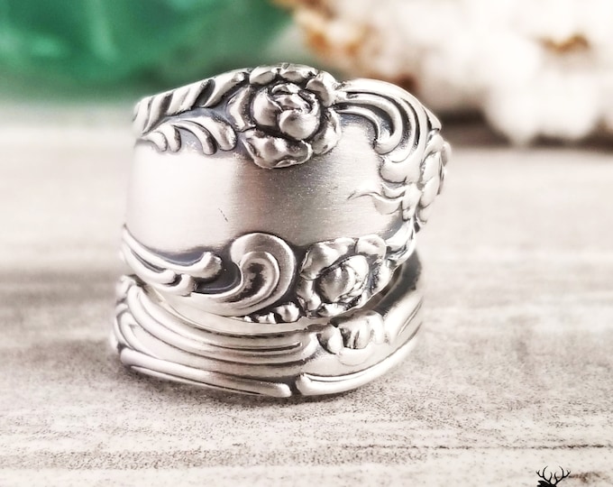 Sterling Silver Victorian Spoon Ring, Antique Spoon Jewelry, Boho Sterling Silver Spoon Ring, Vintage Spoon Ring, Sterling Spoon Ring, 1331A