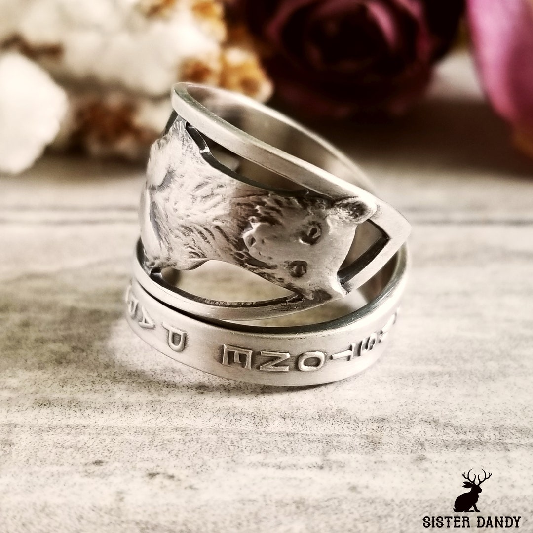 Silver Bear Ring, Sterling Silver Yellowstone Ring, Silver Bear Ring ...
