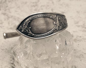 Norwegian 830 Silver Dragon Bracelet, Antique Viking Arm Ring, Unique Norse Draconic Weave Wrist Cuff, Silver Dragon Jewelry, 318BR