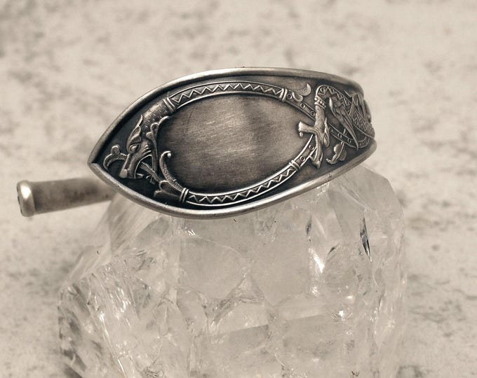 Norwegian 830 Silver Dragon Bracelet, Antique Viking Arm Ring, Unique Norse Draconic Weave Wrist Cuff, Silver Dragon Jewelry, 318BR