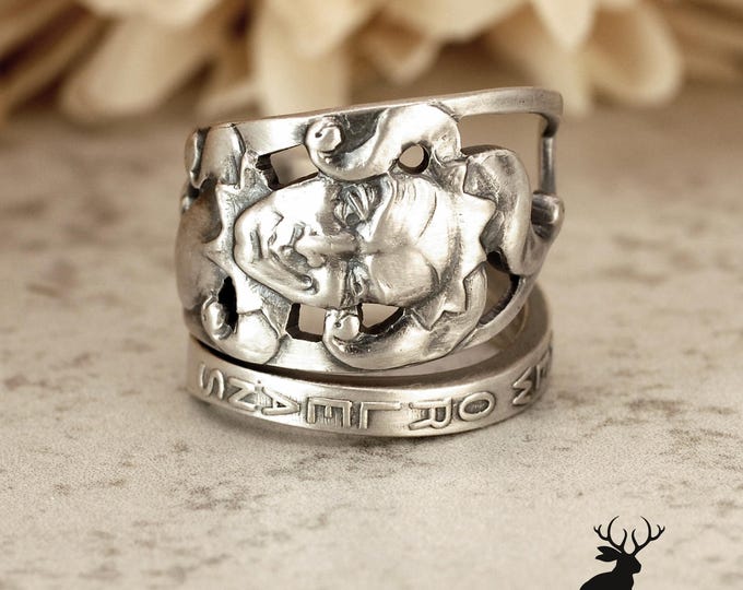 Mardi Gras Jester Ring, New Orleans Sterling Spoon Ring, Vintage Louisiana Spoon Ring, Adjustable Spoon Ring, Sterling Spoon Ring, 2260