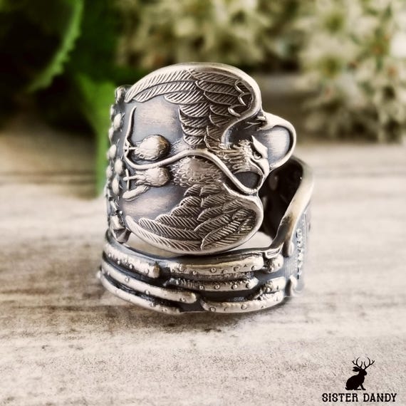 Handmade Mexico Souvenir Ring, Sterling Silver Mexican Vintage 