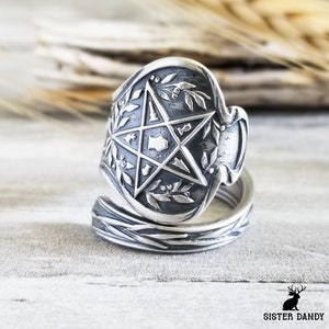 Sterling OES Ring, Order of the Eastern Star Silver Ring, Vintage Masonic Ring, Rare Spoon Ring, Sterling Silver OES Spoon Ring, 701