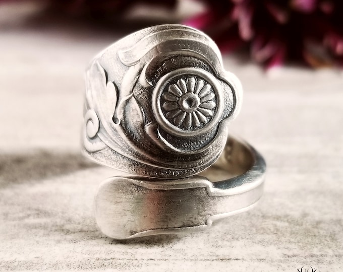 Victorian Sterling Silver Ring, Vintage Spoon Ring, Sterling Spoon Ring, Antique Spoon Jewelry, Sterling Silver Spoon Ring, Boho Ring, 269