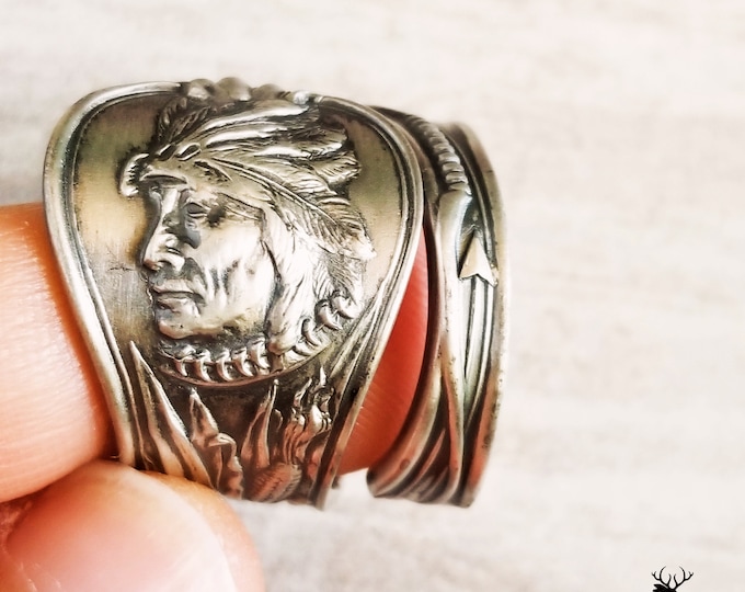 Native American Ring, Indian Spoon Ring, Sterling Spoon Ring, Spoon Ring, Spoon Jewelry, Sterling Silver Spoon Ring, Souvenir Ring, 1021