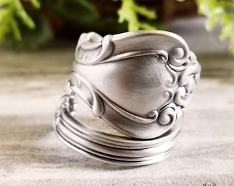 Victorian Sterling Spoon Ring, Vintage Spoon Ring, Sterling Spoon Ring, Antique Spoon Jewelry, Sterling Silver Spoon Ring, Boho Ring, 1629