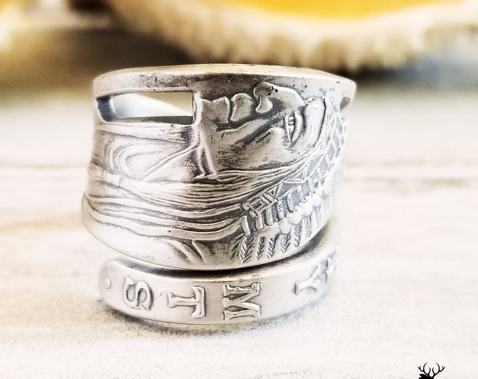 Sterling Native American Ring, Spoon Ring, Spoon Jewelry, Sterling Silver Spoon Ring, Souvenir Ring, 862