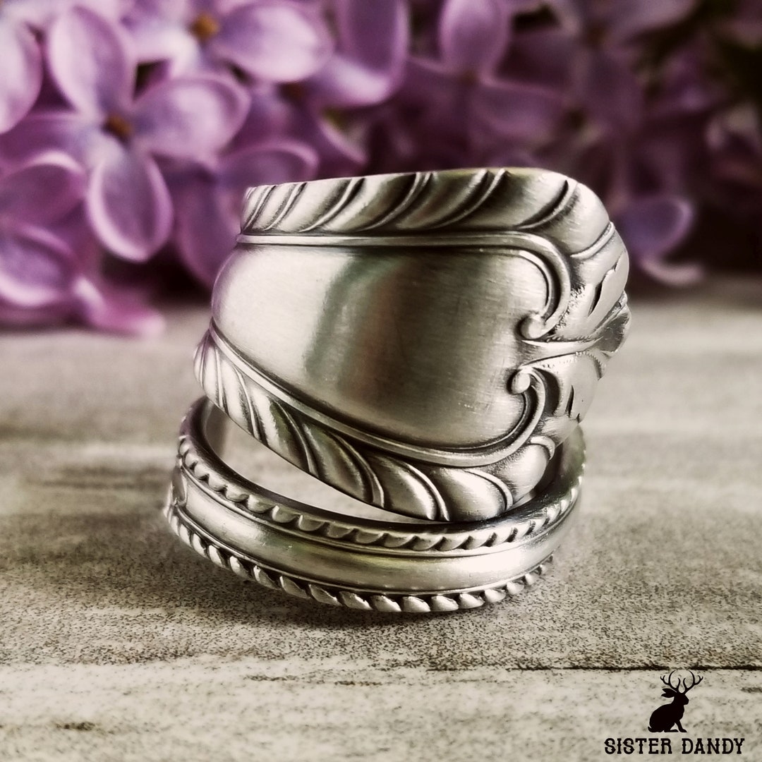 Antique Victorian Sterling Spoon Ring, Vintage Spoon Ring, Sterling ...
