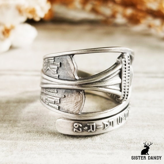 Seattle Space Needle Ring, Seattle Washington Ring, Sterling Spoon