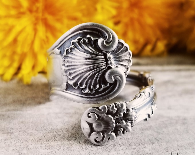 Handmade Sterling Ring, Victorian Spoon Ring, Vintage Spoon Ring, Vintage Spoon Jewelry, Sterling Silver Spoon Ring, Unique Ring, 1649B