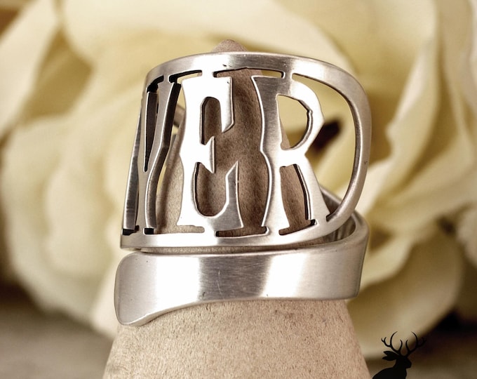 Denver Statement Ring, Colorado Sterling Wrap Ring, Denver Souvenir Ring, Vintage Spoon Ring, Southwest Sterling Spoon Ring, 2434